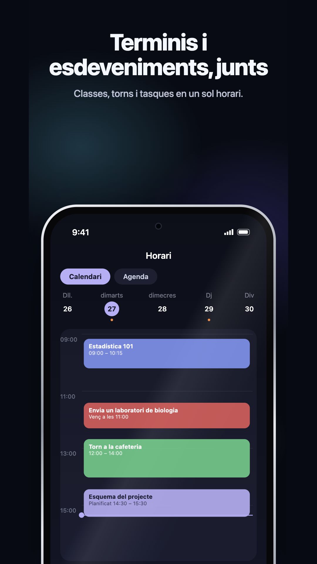 Il·lustració de Google Play · Android · Schedule · dia amb horaris