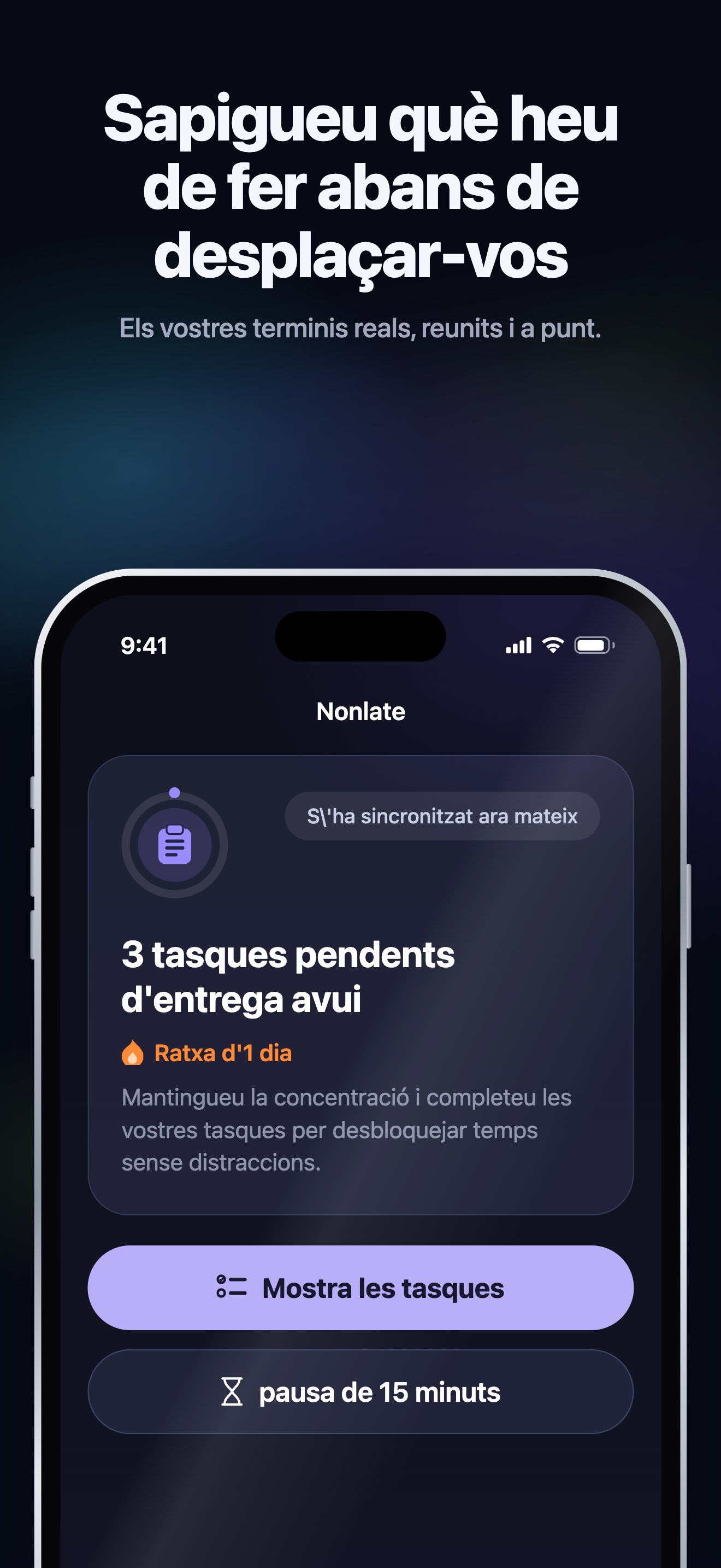 Il·lustració de l’App Store · iOS · Inici · tasques amb termini