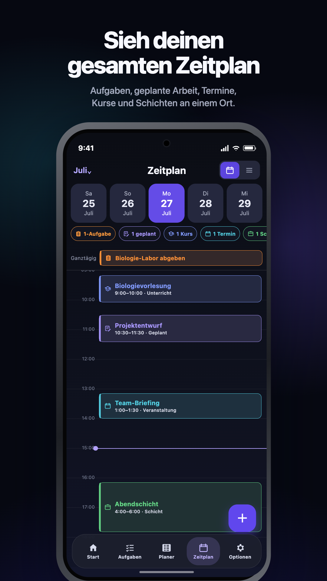 Google Play-Werbeillustration · Android · Zeitplan · Tag mit Uhrzeiten