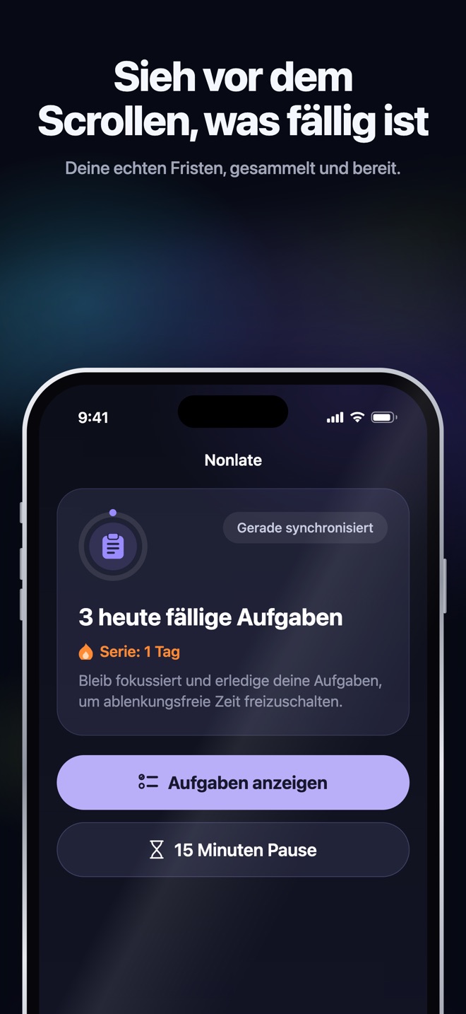 App Store-Werbeillustration · iOS · Start · anstehende Aufgaben