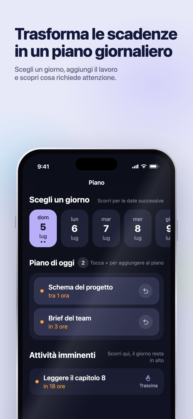 Illustrazione dell’App Store · iOS · Planner · scegli un giorno