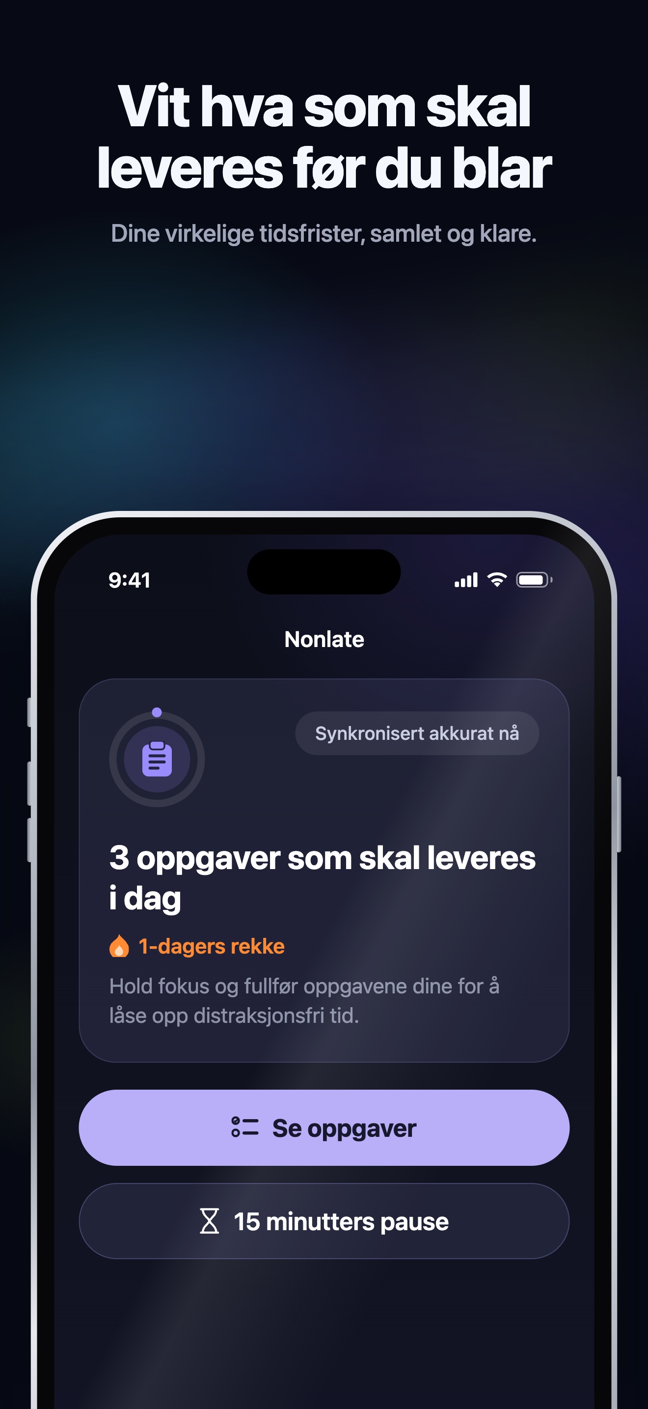 Illustrasjon fra App Store · iOS · Hjem · oppgaver med frist