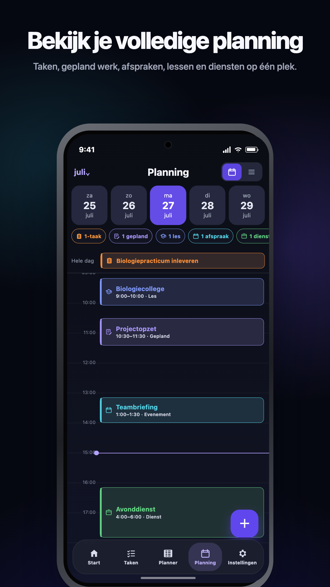Promotieafbeelding uit Google Play · Android · Schedule · dag met tijdsindeling