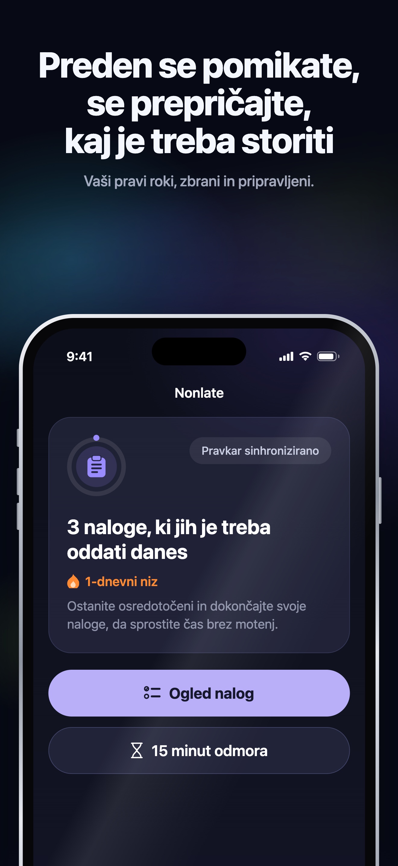 Promocijska ilustracija iz App Store · iOS · Domov · naloge z rokom