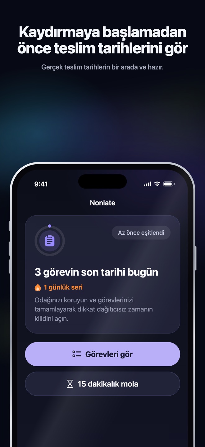 App Store tanıtım görseli · iOS · Home · son tarihi gelen görevler