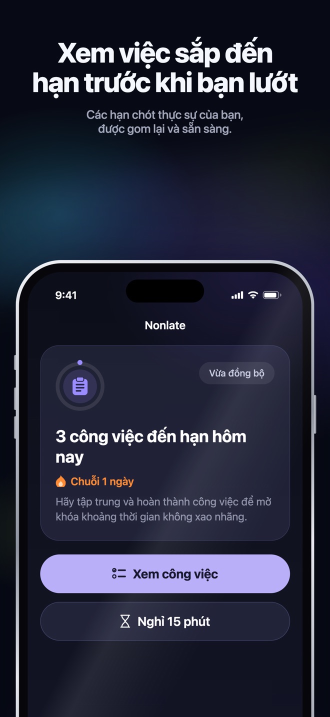 Hình minh họa trên App Store · iOS · Home · nhiệm vụ đến hạn